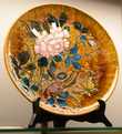 Majolica plate signed TH Deck, 11.5